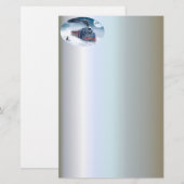 Kersttrein voor middernacht met meisje en Kerstman Briefpapier (Voorkant / Achterkant)