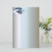 Kersttrein voor middernacht met meisje en Kerstman Briefpapier (Staand voorkant)