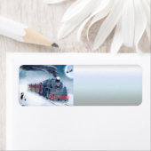 Kersttrein voor middernacht met meisje en Kerstman Etiket (Insitu)