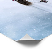 Kersttrein voor middernacht met meisje en Kerstman Poster (Hoek)