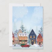 Kersttrein winter baby shower kaart (Achterkant)