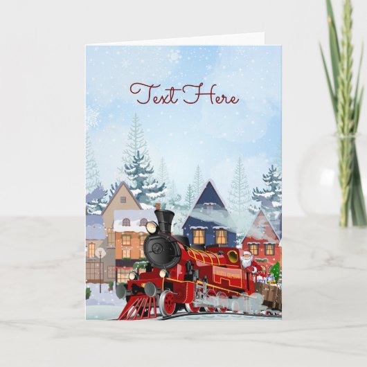 Kersttrein winter kaart (Voorkant)