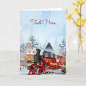 Kersttrein winter kaart (Gele Bloem)