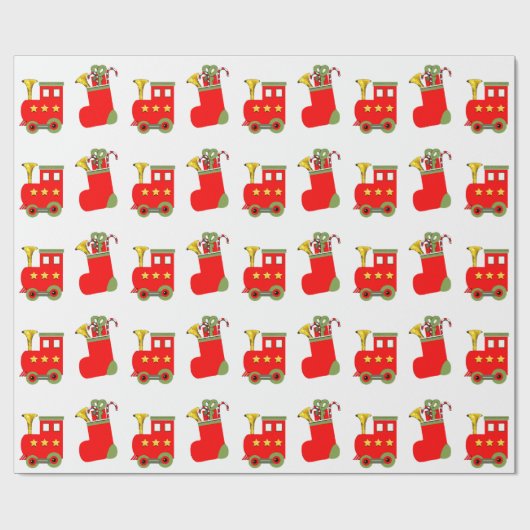 Kersttreinen Cadeaupapier (Vlak)