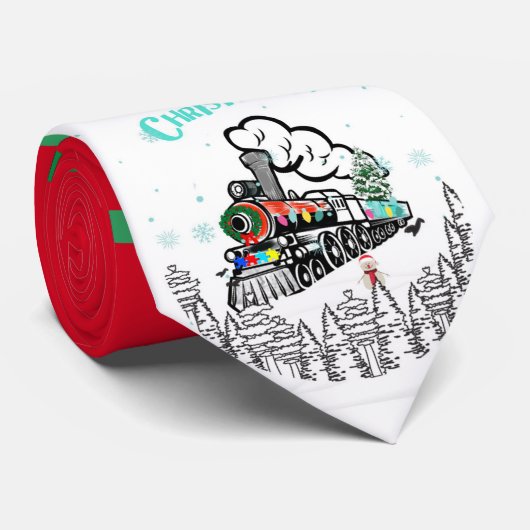 Kersttreinen mannen stropdassen (Opgerold)