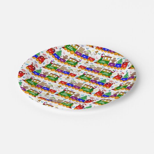 Kersttreinpatroon Papieren Bordje (Gekanteld)