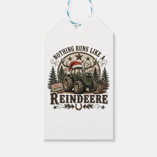 Kersttrekker Rendier Cadeaulabel (Voorkant)