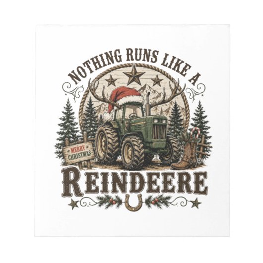 Kersttrekker Rendier Notitieblok (Voorkant)