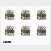Kersttrekker Rendier Ronde Sticker (Vel)