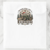 Kersttrekker Rendier Ronde Sticker (Tas)