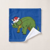 Kersttriceratops Dinosaur Bad Handdoek (Wasdoekje)