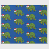 kersttriceratops Dinosaur Wrapping Paper Cadeaupapier (Vlak)