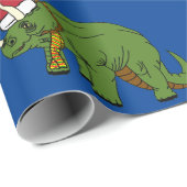 kersttriceratops Dinosaur Wrapping Paper Cadeaupapier (Rol Hoek)