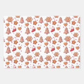 Kersttrio- koekjes, Holly Berries en Sweaters Inpakpapier Vel (Voorkant 2)