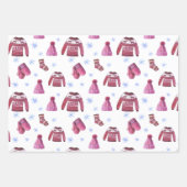 Kersttrio- koekjes, Holly Berries en Sweaters Inpakpapier Vel (Voorkant 3)