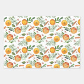 Kersttrio- Sinaasappels, Holly Berries en Cadeaus Inpakpapier Vel (Voorkant 3)