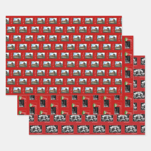 Kersttrio van Bristol Inpakpapier Vel