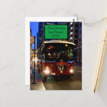 Kersttrolley in Chicago Briefkaart