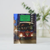 Kersttrolley in Chicago Briefkaart (Staand voorkant)