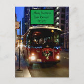 Kersttrolley in Chicago Briefkaart (Voorkant)