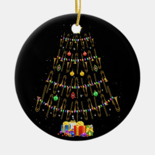 Kersttrombone Player-cadeautjes - kerstboom Keramisch Ornament