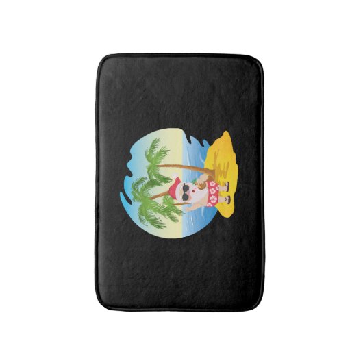 Kersttropisch strand Funny Santa Claus Badmat (Voorkant Verticaal)
