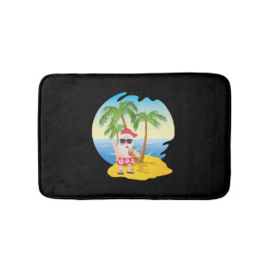 Kersttropisch strand Funny Santa Claus Badmat