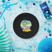 Kersttropisch strand Funny Santa Claus Papieren Bordje (Feest)