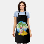 Kersttropisch strand Funny Santa Claus Schort (Gedragen)