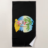 Kersttropisch strand Funny Santa Claus Strandlaken (Voorkant)