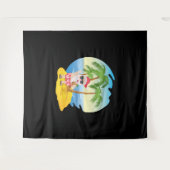 Kersttropisch strand Funny Santa Claus Wandkleed (Voorkant (horizontaal))