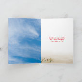 Kersttropisch zand man met palmboom feestdagen kaart (Binnen)