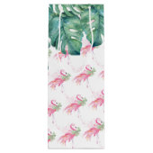 Kersttropische roze flamingo wijn cadeautas (Achterkant)