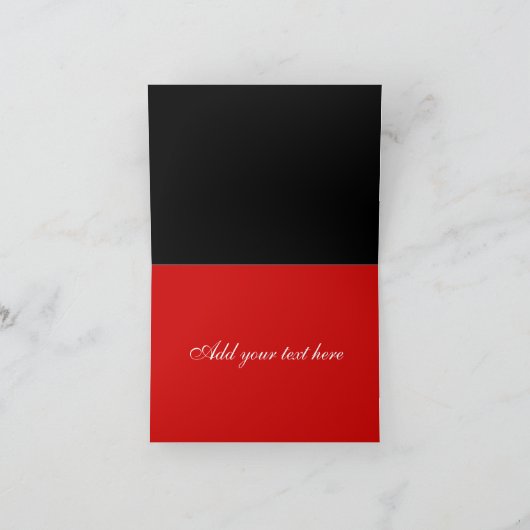 Kersttrouwkaart met monogram in het rood (Binnen)