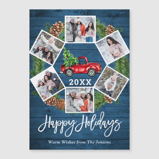 Kersttruck 6 FOTO Kerstmis Magnetische kaart (Voorkant)