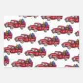 Kersttruck, boom, Cadeaus  Inpakpapier Vel (Voorkant 2)