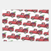 Kersttruck, boom, Cadeaus  Inpakpapier Vel (Voorkant)