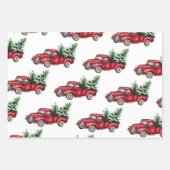 Kersttruck, boom, Cadeaus  Inpakpapier Vel (Voorkant 3)