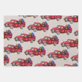 Kersttruck, boom, Cadeaus op Faux Kraft Inpakpapier Vel (Voorkant 2)