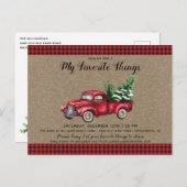 Kersttruck en boom Mijn favoriete feestdag Briefkaart (Voorkant / Achterkant)