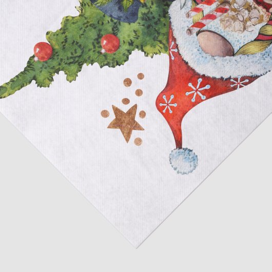 Kersttruck Gnomes Tissuepapier (Detail)