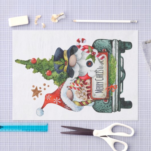 Kersttruck Gnomes Tissuepapier (Craft)