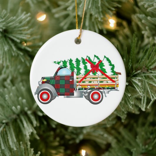 Kersttruck Keramisch Ornament (Boom)