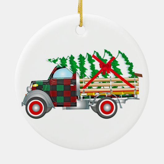 Kersttruck Keramisch Ornament (Achterkant)