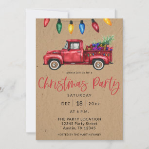 Kersttruck & Lichten Nep Kraft Feest Uitnodiging B
