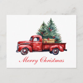 Kersttruck met boom2 feestdagenkaart