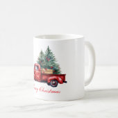Kersttruck met boom2 koffiemok (Voorkant rechts)