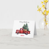 Kersttruck met boom kaart (Gele Bloem)