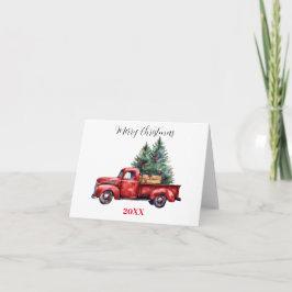 Kersttruck met boom kaart