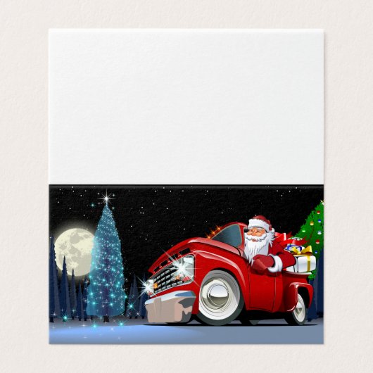 Kersttruck met cartoonfiguren kaart (Buitenkant ongevouwen)